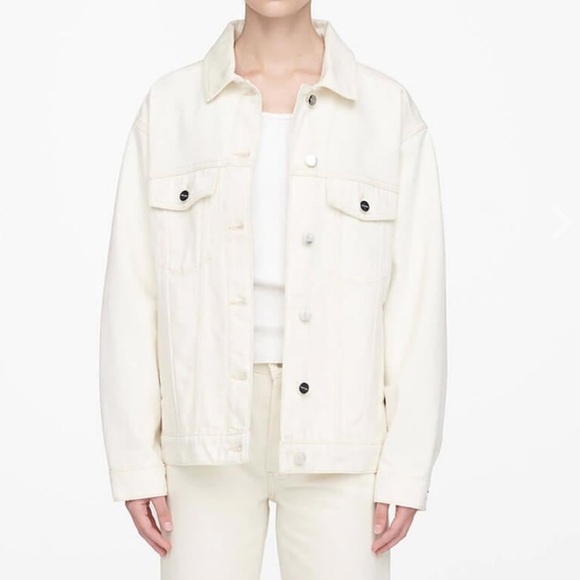 ANINE BING Size XS (oversized) Anine Bing Rory Jacket In Ecru White - Picture 4 of 16